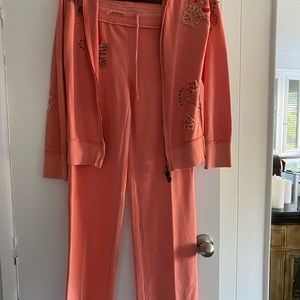 Two piece embellished sweat suit